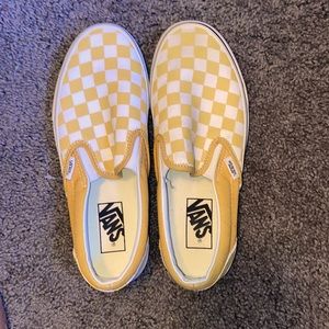 Yellow and white checkered vans